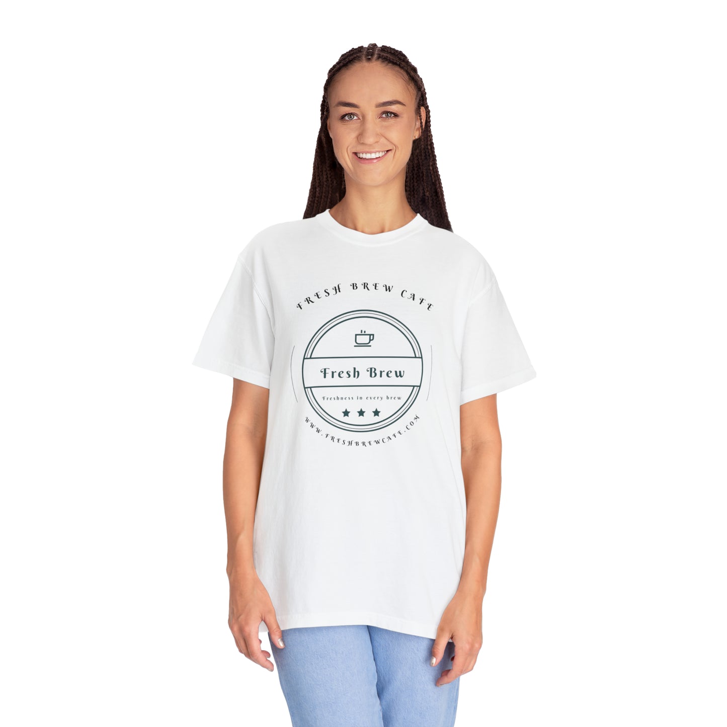 Unisex-T-Shirt mit stückgefärbtem FBC-Muster 