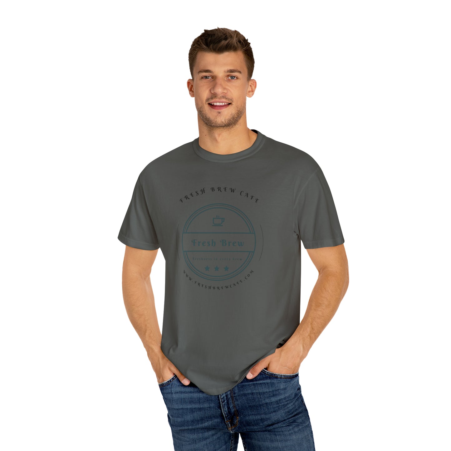 Unisex-T-Shirt mit stückgefärbtem FBC-Muster 