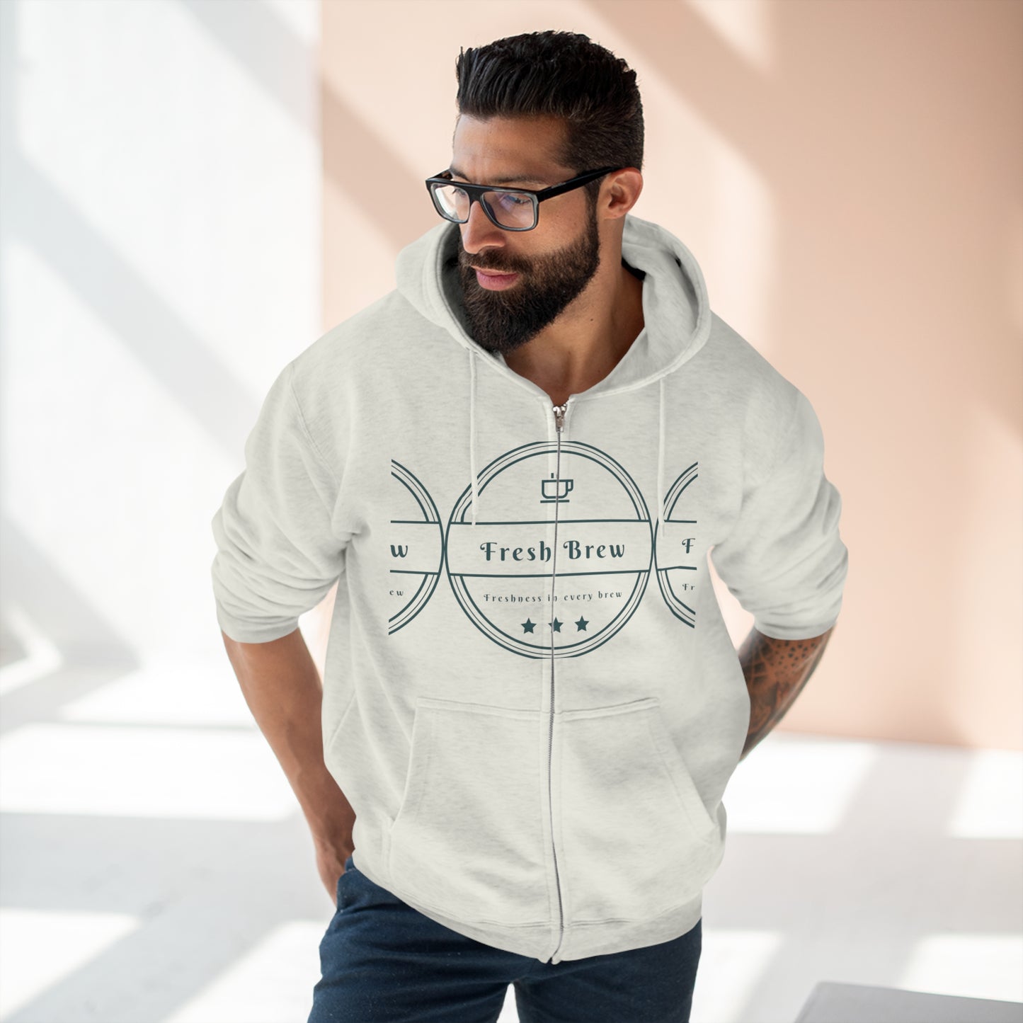 Unisex Premium FBC Hoodie mit durchgehendem Reißverschluss 