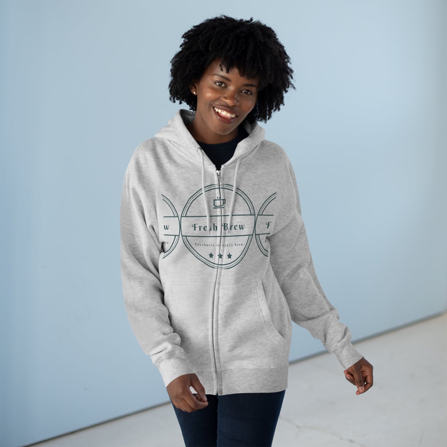 Unisex Premium FBC Hoodie mit durchgehendem Reißverschluss 