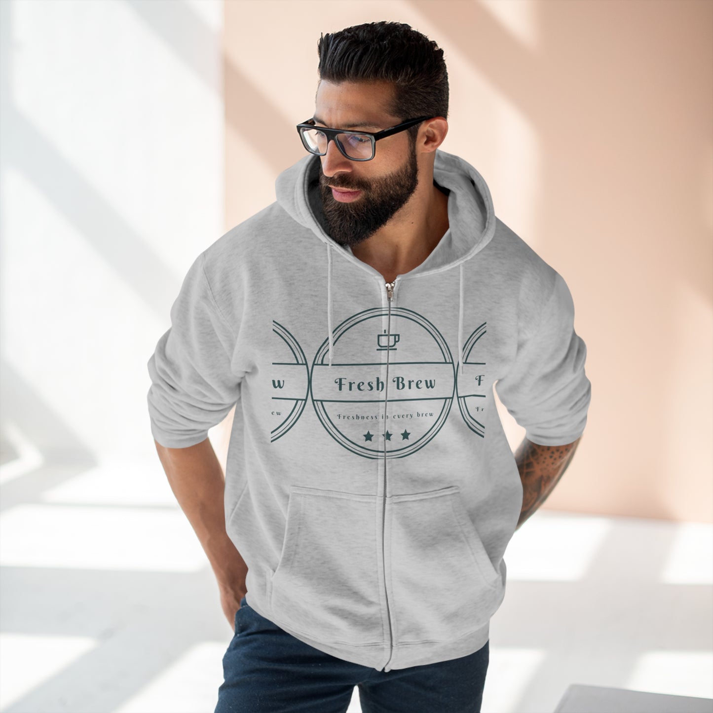 Unisex Premium FBC Hoodie mit durchgehendem Reißverschluss 