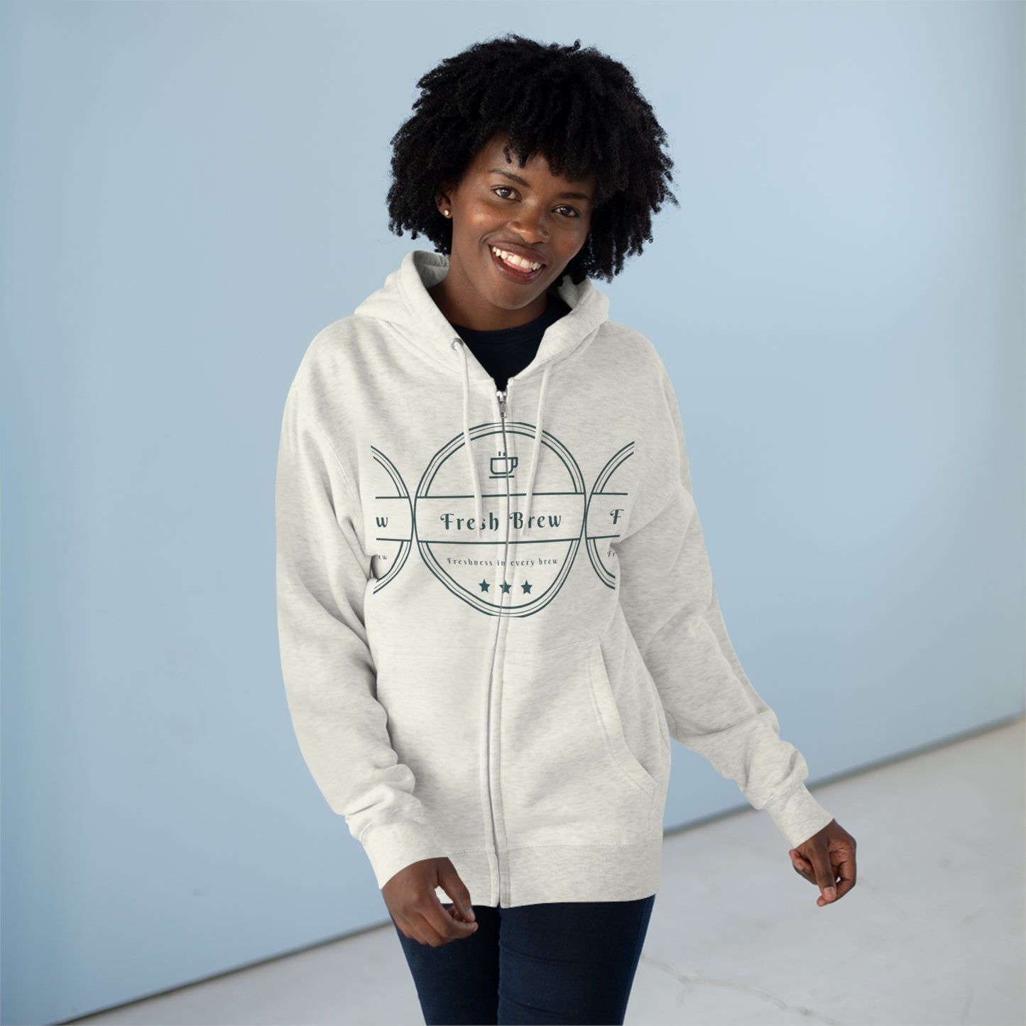 Unisex Premium FBC Hoodie mit durchgehendem Reißverschluss 