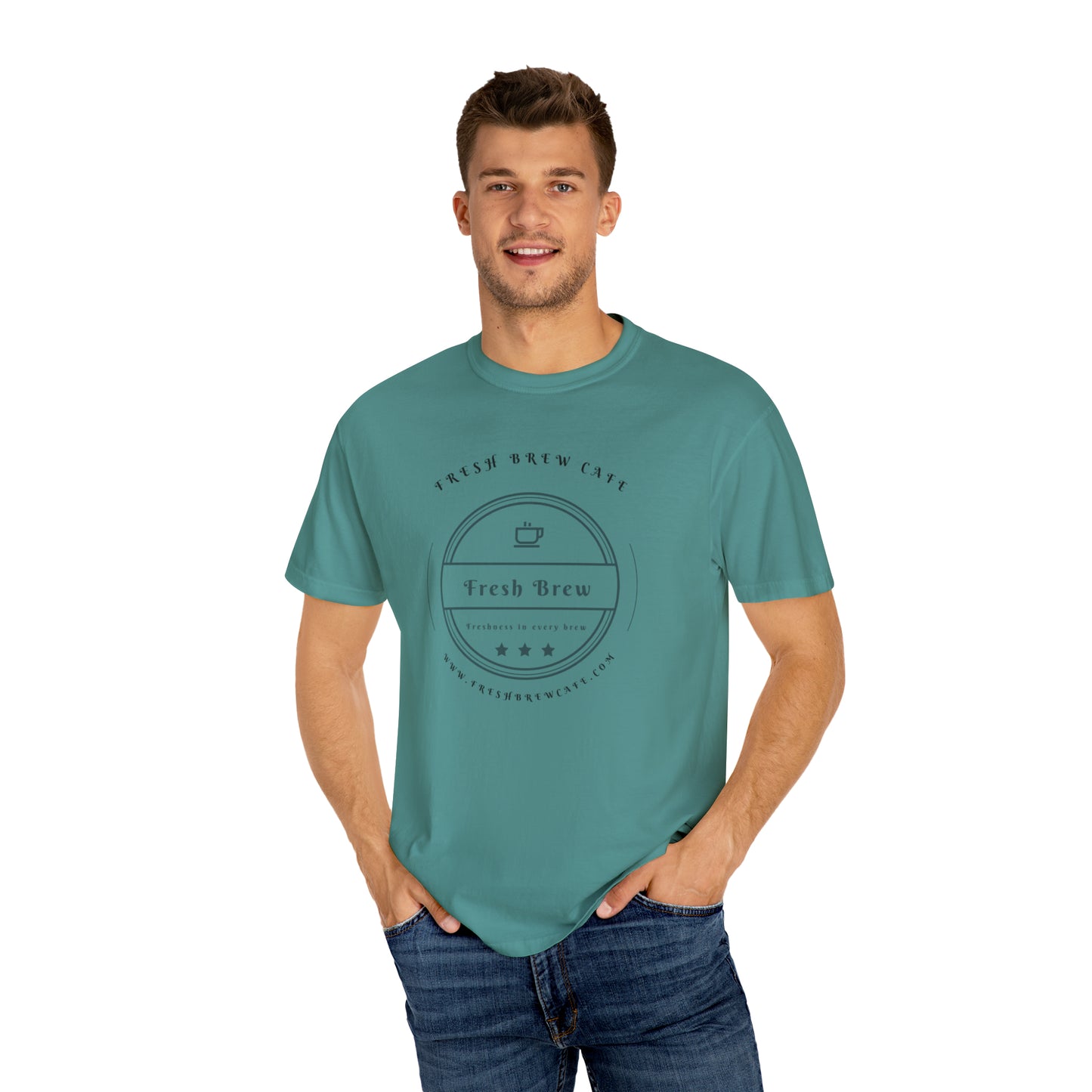 Unisex-T-Shirt mit stückgefärbtem FBC-Muster 